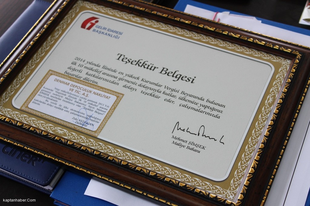 Hopaport'a Maliye Bakanından Teşekkür Belgesi